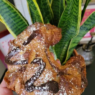 Artisan chocolate croissant.