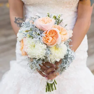 November Peach Wedding Bouquet
