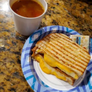 3  grilled cheese, and Tomato Vegetable soup