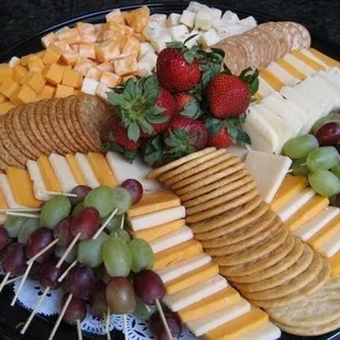 Cheese and Crackers Platter - Appetizer hors d' oeuvres catering finger foods