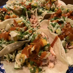 Fresh Grilled Salmon Tacos - Seafood Mexican Catering