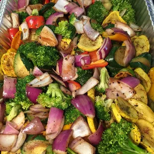 Vegetarian Catering - Grilled Veggies Infused with a spicy garlic teriyaki sauce