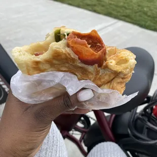 Sausage bacon and Jalapeno croissant