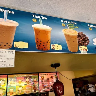 milk tea and iced coffee