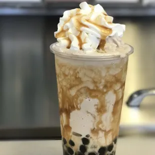 Most wanted: Caramel blended ice w/boba