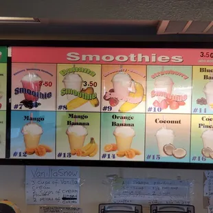 Updated menu prices