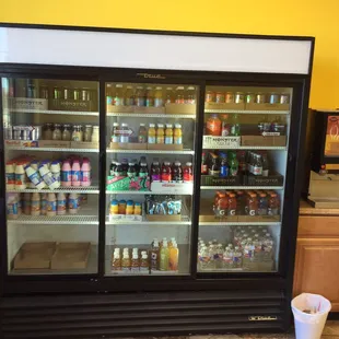 Great assortment of fresh drinks.