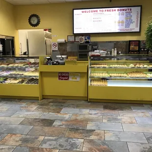 a display of fresh donuts