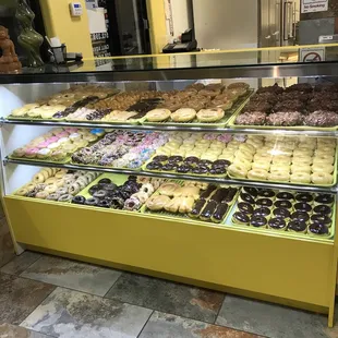 a display of a variety of donuts