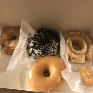 Cronut, Oreo donut, cruller and glazed