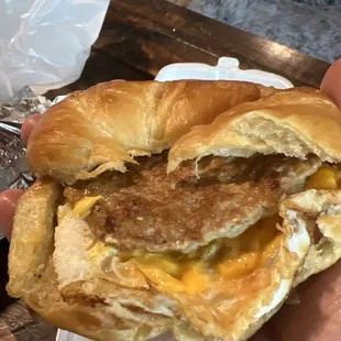Happiness in a breakfast sandwich