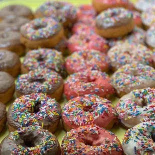 a variety of different flavored donuts