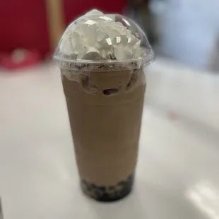Mocha smoothie with boba