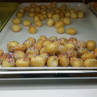 Donut holes with sprinkles.