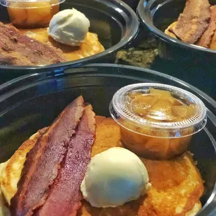 Vanilla Protein Pancakes + Apple Compote + Turkey Bacon