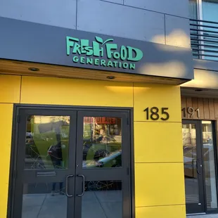 the entrance to the store