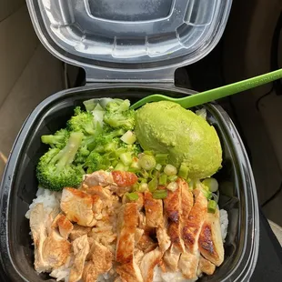 Chicken plate with added avocado, great add
