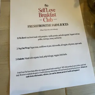 Specially curated Breakfast options for the collaboration event. The full menu is larger. the portions were HUGE.