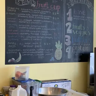 Smoothie menu