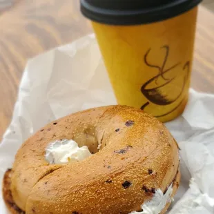 Toasted blueberry bagel