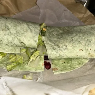 This is exactly how it was packaged.  Too lazy to wrap a wrap sandwich.