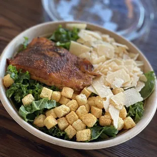 Kale Jerk Salmon Caesar