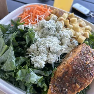 Kale Jerk Salmon Caesar