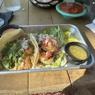 Shrimp taco and was supposed to be chicken Tinga taco but it was pork instead