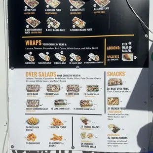 Their menu on truck