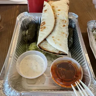 25. Dolma with extra white and red sauce