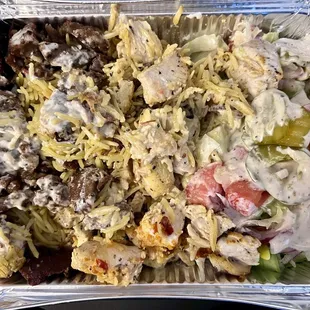 3. Combo Plate - gyro and chicken over rice