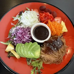 Fresh veggies and sweet potato noodles
