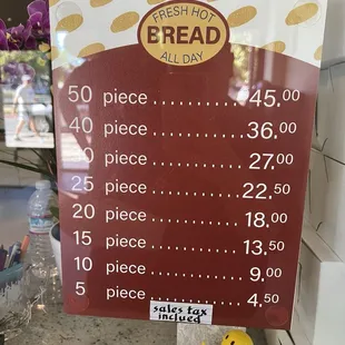 Love the bread!! They have new prices! Cash only!!