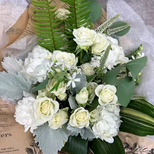 One of our custom hand wrapped bouquets