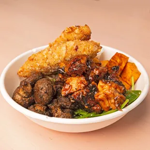 a bowl of food on a table