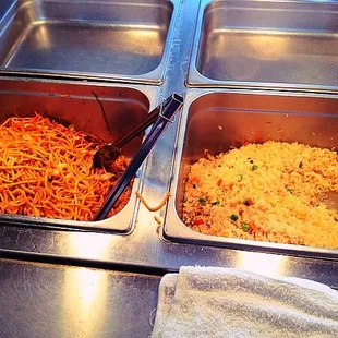 chow mein( noodles), fried rice