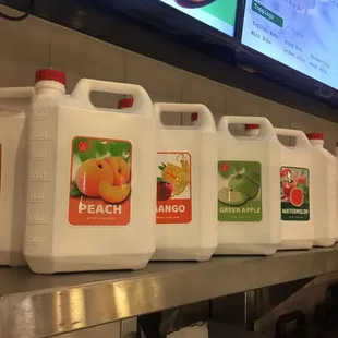 Flavored slushies and ice teas!!