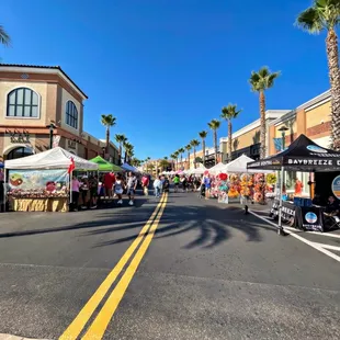 a street lined with vendors