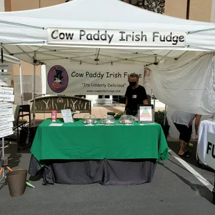 Nov 2020: William, his booth, &amp; his delicious fudge-- regular &amp; Vegan. Price on fudge is $5.