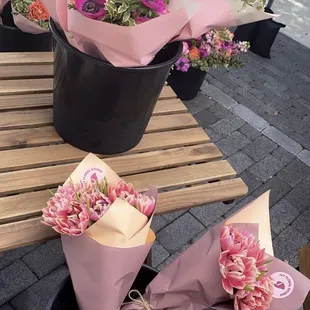 a variety of flowers