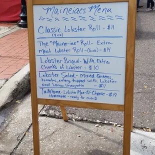 Maine-iacs lobster menu. My favorite!