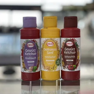 German mustard and ketchup