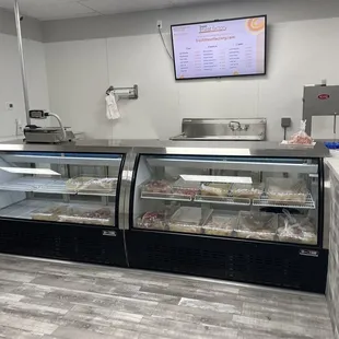 the counter and display case