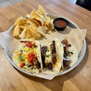 Barbacoa, Steak, and Carne Asada tacos