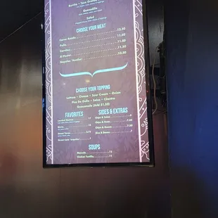 menu