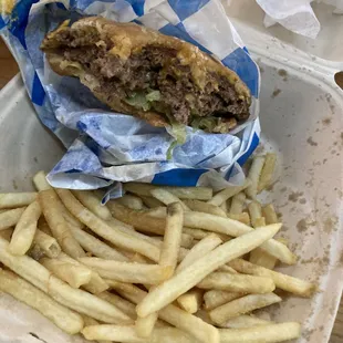 Yummy Smash Burger and Fries!!