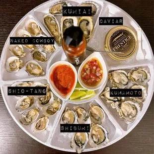 a platter of oysters