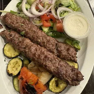 Ground Sirloin Kabob Plate (2 Skewer)