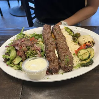 Ground Sirloin Kabob Plate (2 Skewer)