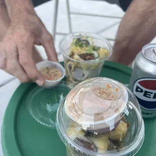 Spicy tuna tempura cup